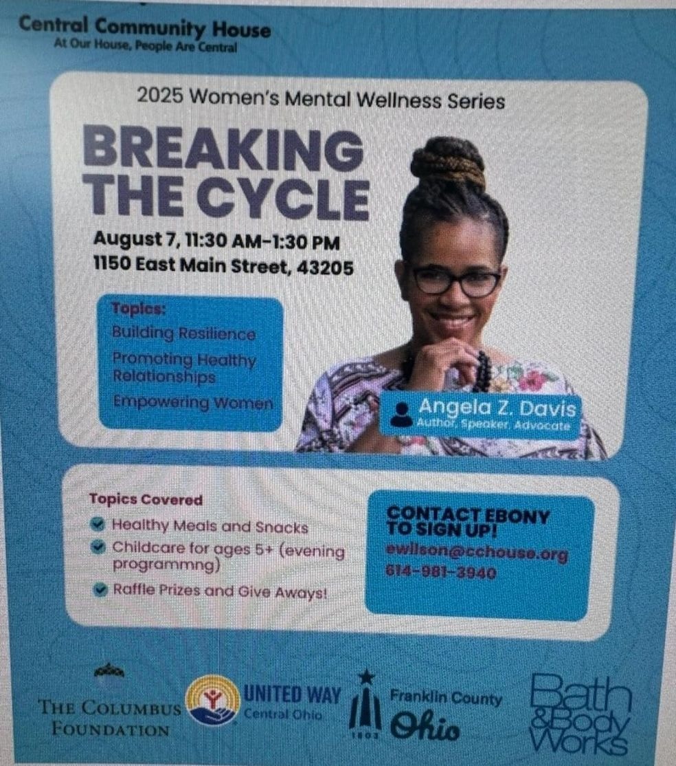 Central Community House – Breaking the Cycle Women's Mental Wellness Series flyer